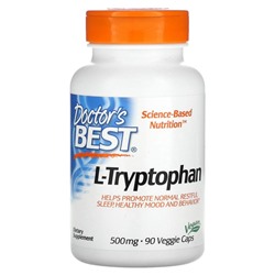 Doctor's Best, L-триптофан с TryptoPure, 500 мг, 90 растительных капсул