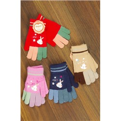 Перчатки для девочки "Ушки" (цвета в ассортименте)
