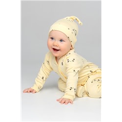 шапка для новорожденных  К 8036/забавные мордочки на св.желтом