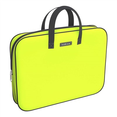 Папка текстильная на молнии с ручками Neon® Yellow, A4+