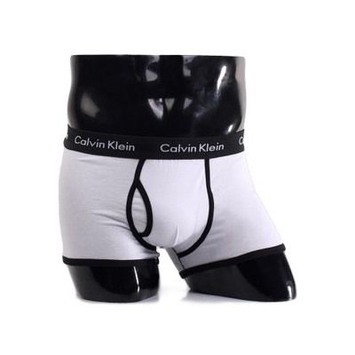 Трусы Calvin Klein 365 белые с черной резинкой A041