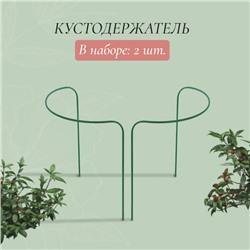 Кустодержатель, d = 40 см, h = 60 см, ножка d = 1 см, металл, набор 2 шт., зелёный