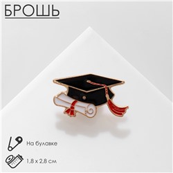 Брошь "Выпускник", цветная в золоте