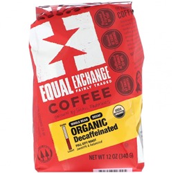 Equal Exchange, органический кофе, средняя обжарка, цельные зерна, декофеинизированный, 340 г (12 унций)