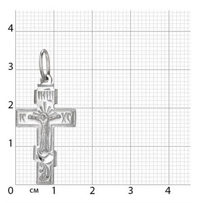 крест из серебра штампованный белый