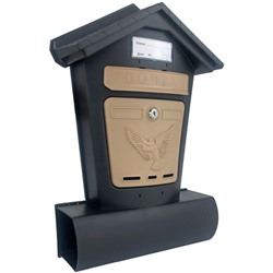 Ящик почтовый ЭЛИТ черный с бежевым (г.Ковров) арт.6880