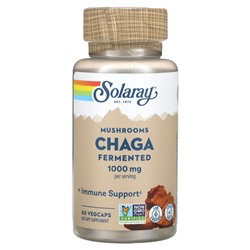 Solaray, Ферментированная чага, выращенная органическим методом, 500 мг, 60 вегетарианских капсул