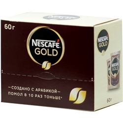 Nescafe. Gold 60 гр. карт.упаковка, 30 пак.