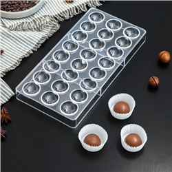 Форма для конфет и шоколада KONFINETTA «Полусфера», 27,5×13,5 см, 24 ячейки (3×3 см)