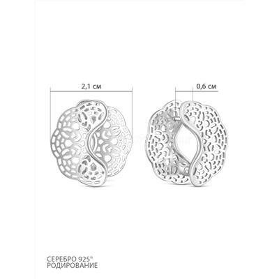 Серьги из серебра родированные 925 пробы С50148р