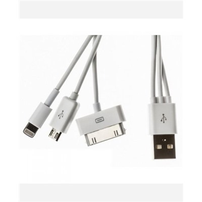 Универсальный кабель 3 в 1 для зарядки от usb для iPhone, IPad и Mini Usb-совместимых девайсов 904653