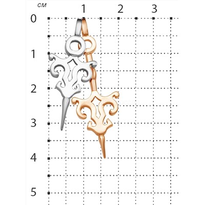 Подвеска двойная из родированного и золочёного серебра - Стрелки 925 пробы 33-00-300рз