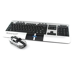 Комплект беспроводная мышь и клавиатура " Ford Mustang GT " серебристый LANDMICE