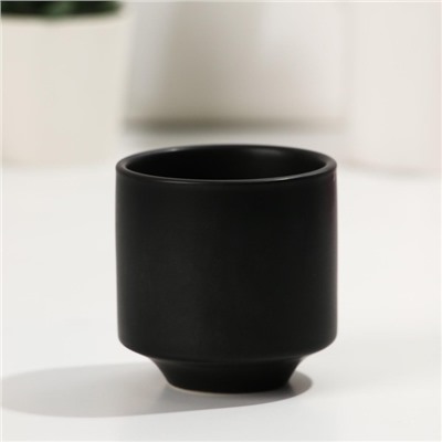Стакан керамический для кофе «Бодрого дня», 150 мл, цвет чёрный