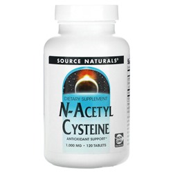 Source Naturals, N-ацетилцистеин, 1000 мг, 120 таблеток