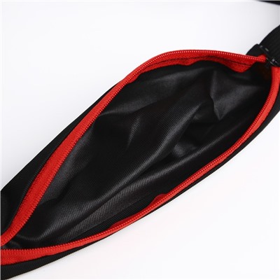 Поясная сумка для бега на молнии, цвет чёрный/красный
