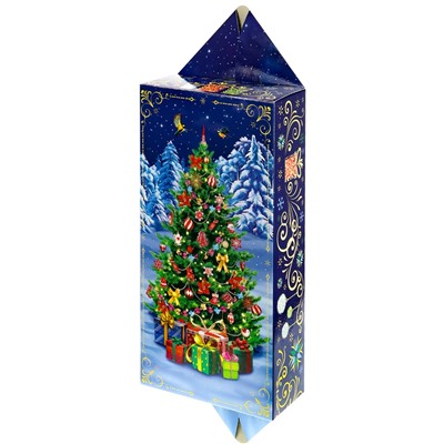 Коробка для новогоднего подарка "Конфета. Дед Мороз и елочка" (ПП-6532) до 700г.