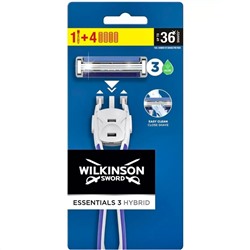 Станок для бритья Schick (Wilkinson Sword) Essentials 3 HYBRID (+4 кассеты) (совместимы с Quattro)