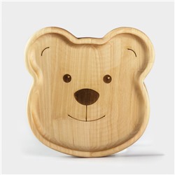 Менажница - тарелка деревянная Adelica «Медвежонок», 18×18×1,8 см, берёза