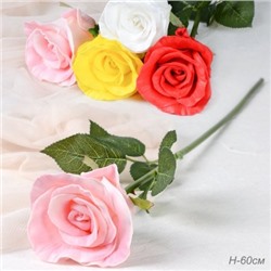 Цветок искусственный Роза 60 см / J101 /уп 40/480/ латекс (Белый)