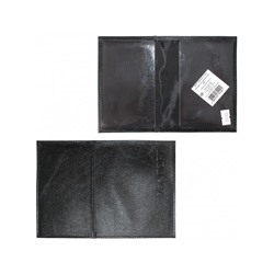 Обложка для паспорта Croco-П-406 натуральная кожа черный матовый (3)  206904