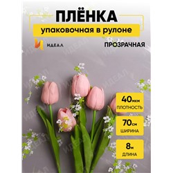 Пленка цветная Анютины глазки 70см бело-салатовый