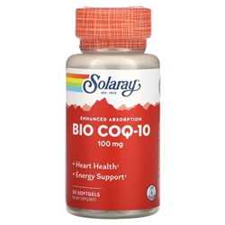 Solaray, Bio COQ-10, 100 мг, 30 мягких таблеток