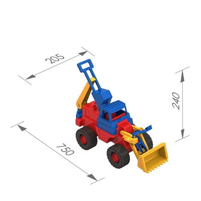 Трактор "Носорог" с ковшом, 75*24*20,5см (431606, "Нордпласт")