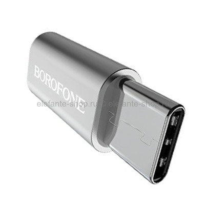 Переходник Type-C - Micro USB (F) Borofone BV4 Silver (UM)