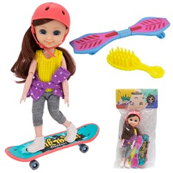 Кукла малышка Miss Kapriz 53825YS со скейтом в пак. в Самаре