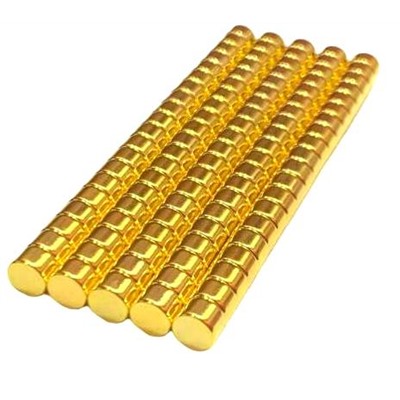 Неодимовые канцелярские магниты/ цв.золото/ диск 6х4мм/ фас.1шт.