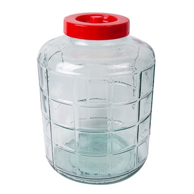 Бутыль стеклянная 15л с крышкой-гидрозатвором (К)