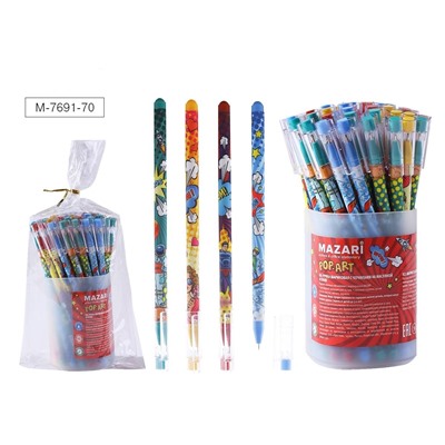 Ручка шариковая "Mazari.Pop art" синяя на масляной основе 0,7мм М-7691-70