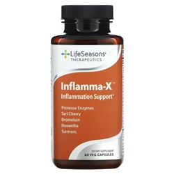 LifeSeasons, Inflamma-X, поддержка при воспалениях, 60 вегетарианских капсул