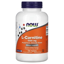 NOW Foods, L-карнитин, 1000 мг, 100 таблеток