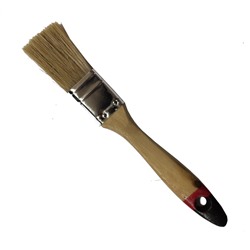 Кисть-флейц 25мм, закругленная дер.ручка с нат.щетиной (с черным наконечником)