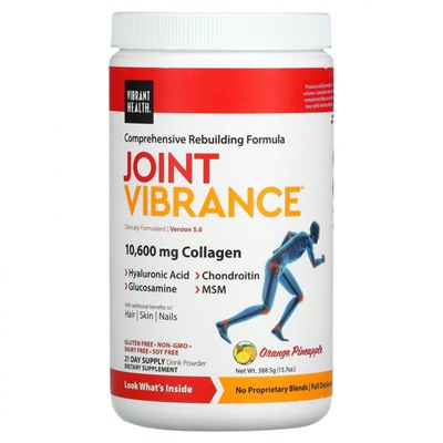 Vibrant Health, Joint Vibrance, версия 4.3, апельсин и ананас, 367,5 г (12,96 унции)