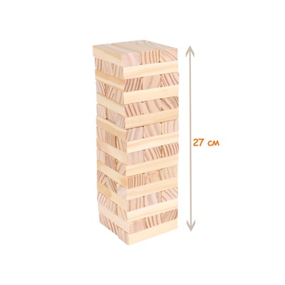 Игра"Башня.Высотка классич. Maxi"высота27см.размер бруска:15*25*75мм.54эл..в коробке(Арт.ИН-9651)