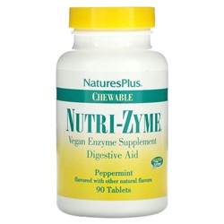 NaturesPlus, Жевательные Nutri-Zyme, перечная мята, 90 таблеток