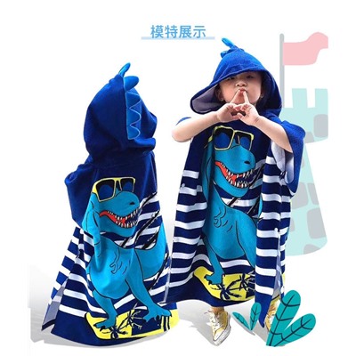 Детское полотенце с капюшоном, арт КД105, цвет: Crocodile, размер M 0-120