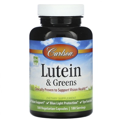 Carlson, Lutein & Greens, 180 Vegetarian Capsules