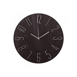 Часы настенные d=30см, корпус коричневый+серебро "Классика" Рубин 3010-004 (10)