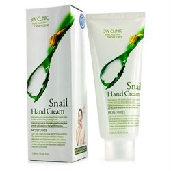 Крем для рук 3W Clinic Hand Cream Snail 100ml с муцином улитки