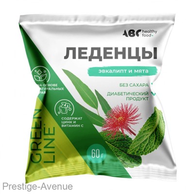 ABC леденцы Эвкалипт и перечная мята (на основе трав с витамином С) , 60g