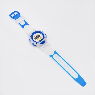 Часы наручные электронные детские "Джуниор", ремешок силикон, l-22 см, синие