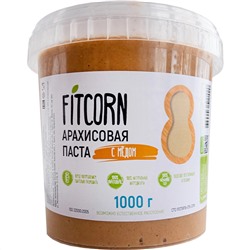 Паста арахисовая FITCORN с медом 1000 г Дико Вкусно
