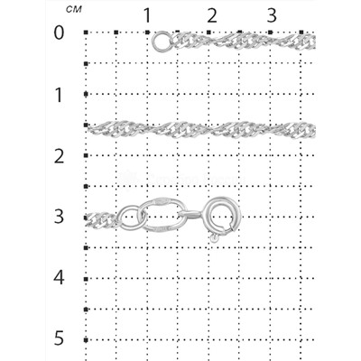 Цепь из серебра родированная - Сингапур, 40 см 900504040р сингапур