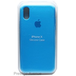 Силиконовый чехол для iPhone X ярко-голубой