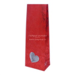 Пакет подарочный с окном "Сердце", цвет красный, 250 г