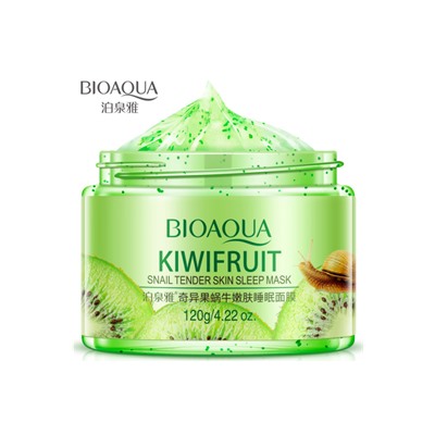 BIOAQUA KIWIFRUIT Ночная маска для лица с экстрактом киви и слизью улитки, 120 г